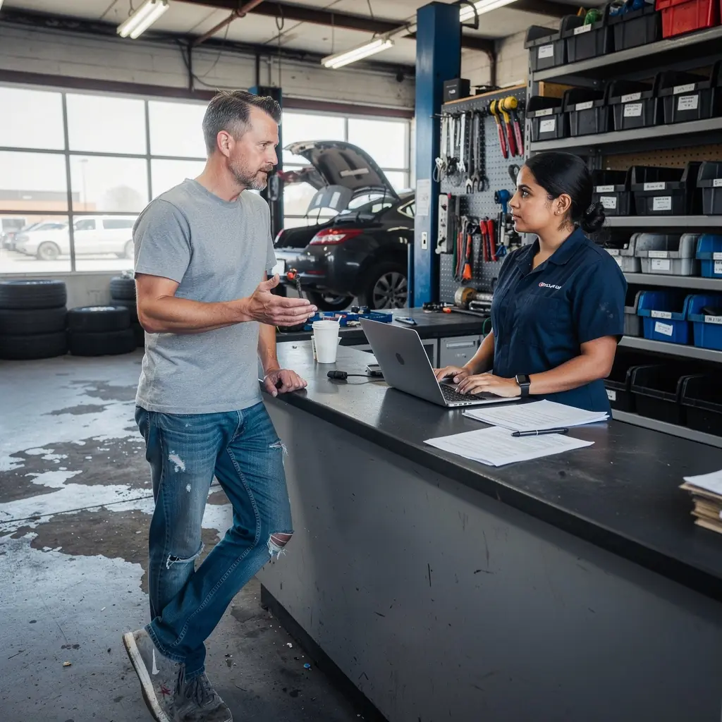 Osoba korzystająca z komputera w celu porównania ofert ubezpieczeniowych.